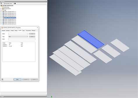 add sheet metal extents to parts list|Flat Pattern Extents to Parameters .